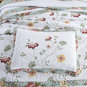 Korejski Pamuk prekrivač na krevetu Setovi deke 3 kom. Koprenu s vezom Veo Jastučnicu King Size Ljetno pokrivač za krevet