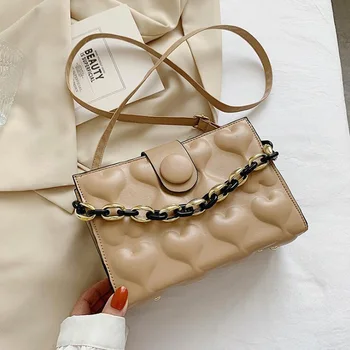 Luksuzna modna torba na rame Dizajnerske torbe 2021 Nove ženske torbe s lancem Trg torbe preko ramena Čvrste ženske torbe-poruke