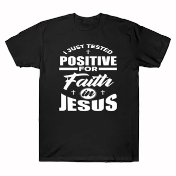 Ja sam Samo dao Pozitivan rezultat na Vjeru U Isusa Kršćanski Križ Muška Pamučna t-Shirt Trendy Ljeto Svakodnevne Besplatne Majice Kratkih Rukava
