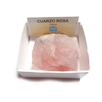 Prirodni neobrađeni kristalna kamena roza kvarc u collectible kutiji 6x6 cm (ljubav)