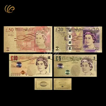 Kompletan Set Boja Zlata Euro Novčanica u Boji Prekriven Papirni Novac Europska Valuta Izvorni Suvenir Darove za Kolekcionarstvo