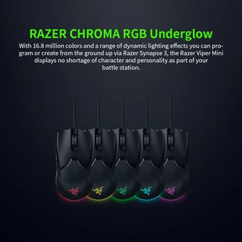 AoonKen Razer Viper Mini Gaming Miš 8500DPI Optički Senzor Boja RGB Žičano Gaming Miš za Laptop PC Gamer
