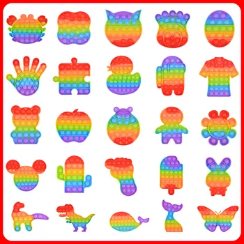 Push Pop It Vrpoljiti Reliver Stres-Igračke Rainbow Balon Anti-Stres Za Odrasle, Djecu Dodirna Igračka Za Kompresiju Попит Kutija Igračka