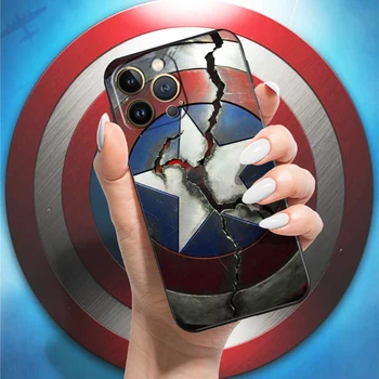 Torbica za telefon sa logom Captain America za Apple iPhone 13 12 11 Pro Mini X XS XR Max 5 6 7 8 Plus SE2020 Silikonska Torbica Branik Funda