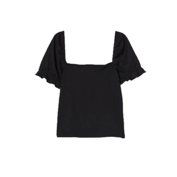 Kpop RUŽA ista crna majica s trga ovratnik ženska klasicni seksi top bez naramenica s visokim strukom kratka majica ženska odjeća