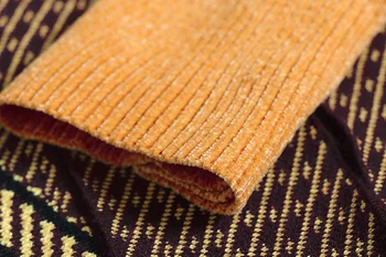 Pista Dizajn ženski nepravilan džemper 2021 Proljeće u boji blok Prugasta kockice pulover čipka-up Tanke pletene džemper Vanjska odjeća