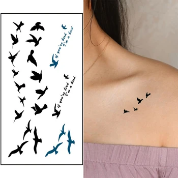 Leptir Ptičje Pero Tattoo Naljepnice Ruka Sise Body Art Privremeni Prijenos Vode Tetovaža Cvijet Pismo Vodootporan Lažne Tetovaže
