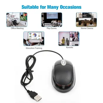Žičani Miš, 800 dpi Optički Mini Prijenosni Mobilni Miš SA USB-Priključkom, 3 Tipke Za Desktop i Za Laptop Idealni Za Lijeve/Desne Ruke