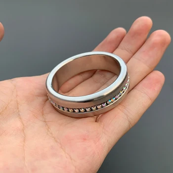 38/41/44/47/50 mm Dijamantni prsten za penis s vremenskim odmakom Nakit, Prsten za člana Metalni mošnja Prsten za penis Rukava Seks-igračke za muškarce prsten za člana CBT