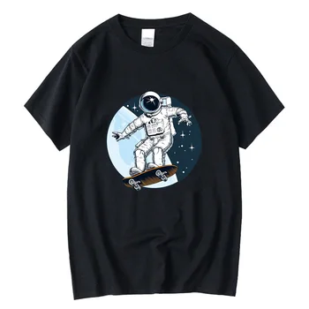 Xin I muška majica visokog kvaliteta pamuk smiješno skateboard astronaut ispis svakodnevni slobodna majica okruglog izreza muška t-shirt majice