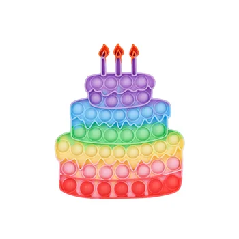 Nova Igračka s mjehurićima Push Ohrabrujuće Oblik Torte za Rođendan Dodirna igračka-nemirna za stres za odrasle Igra s mjehurićima Poklon Igre igračke