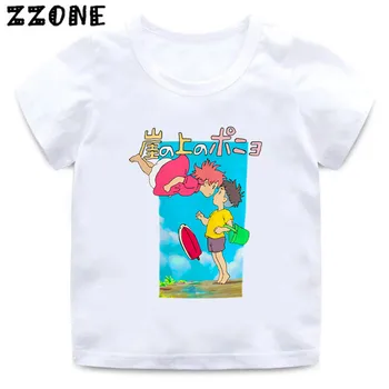 Miyazaki Studio Гибли Поньо s po cijeloj površini Anime Crtani Dječje majica Zabavna majica za male dječake Ljetne dječje Majice Odjeća za djevojčice,HKP5413