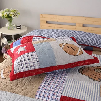 Dječji komplet od krpica 2 kom. Deka Pamuk prekrivač na krevetu Sportski dizajn Šarenilo prekrivač za krevet Shams Veličina Blizanac Za dječake Veo CHAUSUB