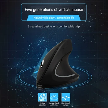Bežični Gaming Miš Na 2,4 Ghz 3 Prijenos 800-1200-1600 dpi Podesiva Punjiva led Ergonomski Vertikalni Optički Miš za Igrača