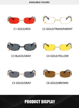 Vintage Black Trg sunčane naočale Za žene Luksuzni brand Mali pravokutni sunčane naočale Za muškarce Ženski gradijent Transparentno Ogledalo Oculos De Sol