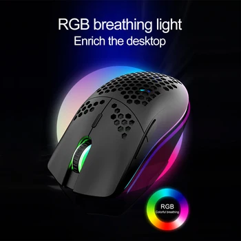 Bežični gaming miš s pozadinskim osvjetljenjem RGB 3200 dpi Jednostavan Dizajn Podesiv Optički Ergonomski miš USB Za Laptop/PC /Pc