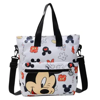 Novi Disney Mickey Mouse Crtani Torba Na Rame Platnu Vodootporan Trendy Ženske torbe Anime Visoka Četvrtasta Kapacitet Torbe Preko Ramena
