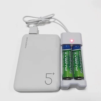 PUJIMAX AA/AAA Punjive Baterije, Punjač 2Slot USB Alat Za Punjenje Baterije Za Mikrofon Daljinski upravljač Kamera Digitalni Miš