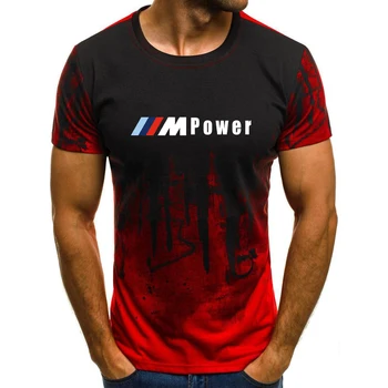 Moda Bmw M Sportska Ljetna muška majica s 3D ispis na red Monotono majica Casual Hip-hop Veliki Veličina Slobodne kratkih rukava
