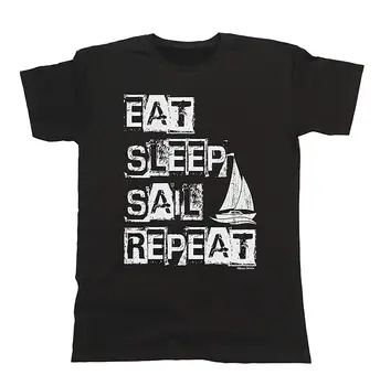 Ispis Eat Sleep Jedro Ponovite Jedrenje t-shirt Muški Unisex Fit 2019 Novi Pamuk kratkih rukava Casual Muške Облегающая majica na red