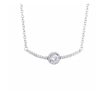 S925 srebra klasično elegantan zakrivljeni ogrlica pandora američki kreativni temperament klasični okrugli dijamant ogrlice