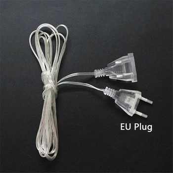 3 M 5 M Produžni Kabel za Napajanje EU SAD Prozirna Standardna Produžni kabel za Napajanje Kabel za led String Svjetla Božićne Blagdane Svjetla