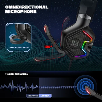 Pro Gaming Slušalice K10Pro Buke za PC/PS-4/X-BOX žičane headset Slušalice s led pozadinskim Osvjetljenjem Mikrofon Za Igrača