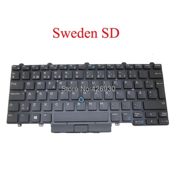 Tipkovnica za laptop DELL Latitude E5450 5450 E5470 NSK-LK0BC 0 W PK1313D1B19 04PTC5 4PTC5 SD Švedska s pozadinskim osvjetljenjem i pokazivač novi