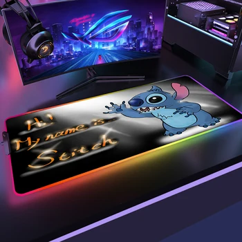 Stitch Gamer mouse Anime RGB podloga Za Miša Xxl LED Mause Ped Računalni Stol Gumeni Tepih Igre Pribor Miša, Tipkovnice Ured