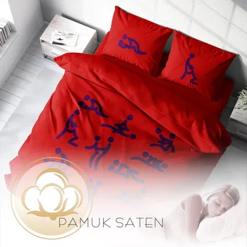 Crvena Kamasutra 3d Хлопчатобумажный Satiny Dual Deka Skup jastuk pokriva setovi posteljinu