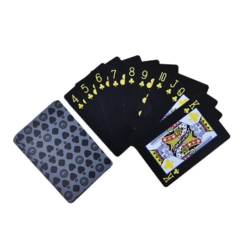 1x Vodootporne PVC Plastične Igraće Karte Poker Classic Trikove Alat Čista Crna Magija pakiran u Kutiju drop shipping