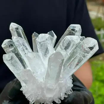 Bijela klaster quartz crystal vug uzorak spot ozdravljenja dragog kamena
