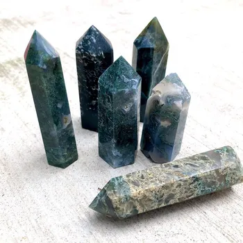 Mahovina ahat crystal stick točka prirodni kvarc minerale dragulji reiki ljekovita kamenje uređenje doma