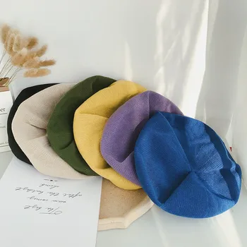 Bauhinia jednobojnu moda divlji slatka proljeće-ljeto preuzima ženski šuplje tkani lagani prozračni bundeve šešir šešir umjetnika