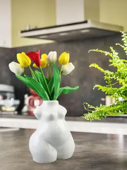 Keramičke Vaze Ženski Oblik Tijela Vaza za cvijeće Home Dekor Držač za cvijeće Ukras Dekorativne boje porculanske Vaze za grudi Za Ured i soba