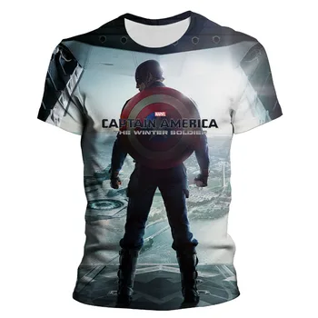 Disney i Marvel Film Osvetnik 3D t-Shirt s po cijeloj površini Muška odjeća Superheroj Kapetan Amerika Majica Ljetna Djeca, Djevojke, Dječaci Majice Majice
