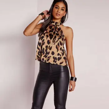 Meihuida 2019 Trendy ženske košulje seksi bluze bez rukava s леопардовым po cijeloj površini Ženske majice s бретельками Košulja Blusas Camisas Mujer