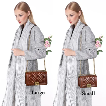 Žene, Luksuzna dizajnersku torbu s lancem Elegantne Trg torbe od prave kože s navojem Modni brand Torba preko ramena 2021