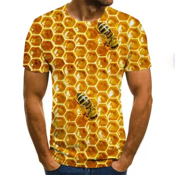 2021 Ljetna nova muška t-shirt ms. 3d bee majica sa 3d ispis individualnost kratkih rukava hip-hop top s okruglog izreza
