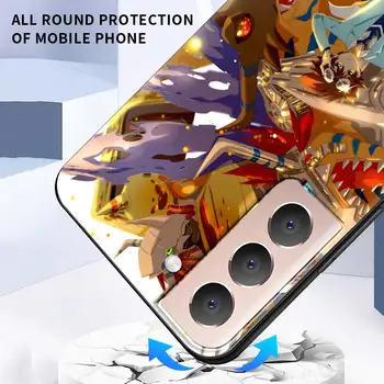 Slatka Japanski Anime torbica Digimon za Samsung Galaxy S21 Ultra S20 FE S10 S9 Plus S10E S8 Mekana silikonska Crna Torbica za telefon TPU Shell