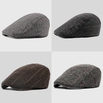 Klasičan pokrivač prugasta kapu газетчика za muškarce i žene, zima хлопковая male šešir Bršljan, Vintage šešir Гэтсби, Irski Ulični taksist, uzima šešir umjetnika