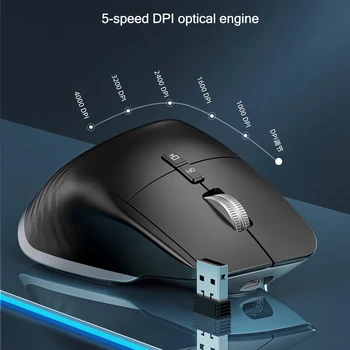 Bežični miš KuWFi 2.4 G Punjive Optical Gaming Miša Podrška za 5 Mjenjač Prekidač 4000 dpi Ergonomski Miš za isključivanje zvuka za računalo PC