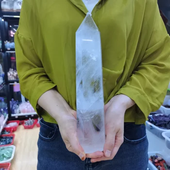1pc 1,9 kg Prirodni Bijeli Kristal Stup Кварцевая Coli Točka Obelisk Liječenje